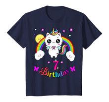 Load image into Gallery viewer, Caticorn 7th seven years Birthday Unicorn Cat Rainbow Shirt T-Shirt