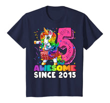 Load image into Gallery viewer, Awesome Since 2015 Flossing Unicorn Tutu 5th Birthday Gift T-Shirt