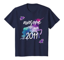 Load image into Gallery viewer, Awesome Since 2011 Unicorn Birthday T-Shirt