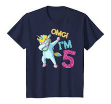 Load image into Gallery viewer, Kids 5th Birthday Dabbing Unicorn T-Shirt omg im 5 year old girl T-Shirt