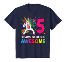 Load image into Gallery viewer, 5th Birthday Dabbing Unicorn Party Gift 5 Years Old Girls T-Shirt