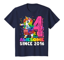 Load image into Gallery viewer, Awesome Since 2016 Flossing Unicorn Tutu 4th Birthday Gift T-Shirt