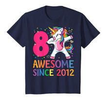 Load image into Gallery viewer, 8 Years Old 8th Birthday Unicorn Dabbing Shirt Girl Party T-Shirt