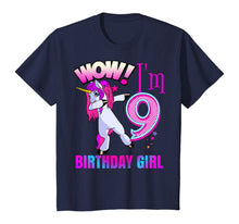 Load image into Gallery viewer, CUTE 9th Birthday Girl Dabbing Unicorn Shirt Party Outfit