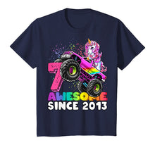 Load image into Gallery viewer, Awesome Since 2013 Unicorn Monster Truck 7th Birthday Gift T-Shirt