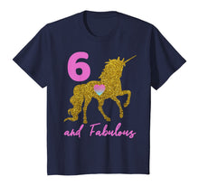 Load image into Gallery viewer, Kids Girls 6th Birthday Unicorn Fabulous 6 Years Old Party Gift T-Shirt
