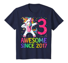 Load image into Gallery viewer, 3 Years Old 3rd Birthday Unicorn Dabbing Shirt Girl Party T-Shirt