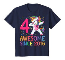 Load image into Gallery viewer, 4 Years Old 4th Birthday Unicorn Dabbing Shirt Girl Party T-Shirt