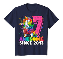 Load image into Gallery viewer, Awesome Since 2013 Flossing Unicorn Tutu 7th Birthday Gift T-Shirt