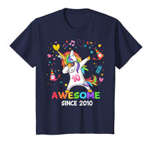 Load image into Gallery viewer, Dabbing Unicorn Awesome Since 2010 - 10th Birthday T-Shirt