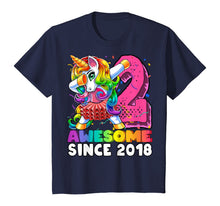 Load image into Gallery viewer, Awesome Since 2018 Dabbing Unicorn Tutu 2nd Birthday Gift T-Shirt
