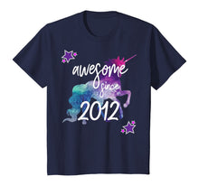 Load image into Gallery viewer, Awesome Since 2012 Unicorn Birthday T-Shirt