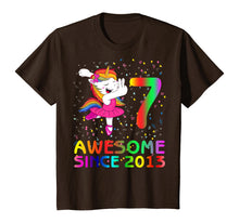 Load image into Gallery viewer, Kids 7 Years Old 7th Birthday Unicorn Dabbing Awesome Since 2013 T-Shirt