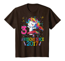 Load image into Gallery viewer, 3rd Birthday Unicorn Awesome Since 2017 T-Shirt