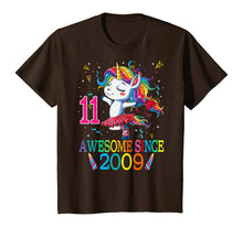 Load image into Gallery viewer, 11st Birthday Unicorn Awesome Since 2009 T-Shirt