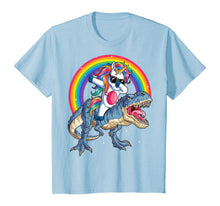 Load image into Gallery viewer, Dabbing Unicorn Dinosaur T rex T shirt Kids Girls Boys Space