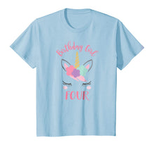 Load image into Gallery viewer, Kids 4th Birthday Shirt Girl Unicorn Fourth Birthday Outfit
