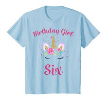 Load image into Gallery viewer, Kids 6th Birthday Girl Unicorn Shirt Sixth Birthday Outfit