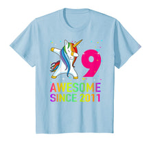 Load image into Gallery viewer, 9 Years Old 9th Birthday Unicorn Dabbing For Girl Party T-Shirt
