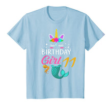 Load image into Gallery viewer, 11th Birthday Girl Unicorn Shirt Mermaid Tail 11 Years Old