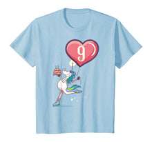 Load image into Gallery viewer, Skating UNICORN 9 year old | 9th Birthday Girl Shirt Gift