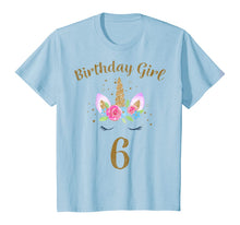 Load image into Gallery viewer, Kids 6th Birthday Girl Unicorn Shirt 6th Birthday Outfit