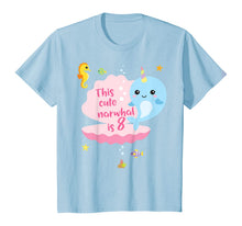 Load image into Gallery viewer, Kids 8th Birthday 8 Year Old Girl Boy Gift Narwhal Sea Unicorn T-Shirt
