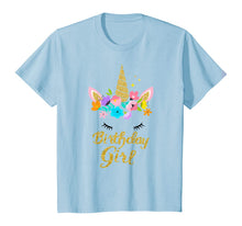Load image into Gallery viewer, Unicorn Birthday Girl T-Shirt Gift Birthday Present For Girl
