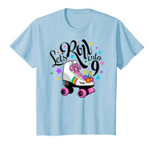 Load image into Gallery viewer, Lets roll into 9 Birthday. Unicorn, Roller skate T-shirt.
