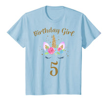 Load image into Gallery viewer, Kids 5th Birthday Girl Unicorn Shirt 5th Birthday Outfit