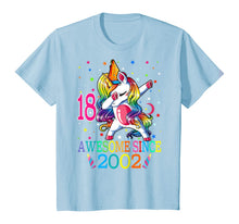 Load image into Gallery viewer, Awesome Since 2002 Dabbing Unicorn 18th Birthday Gift Girls T-Shirt