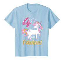 Load image into Gallery viewer, Kids 4 and Fabulous Unicorn Dabbing Birthday shirt outfit