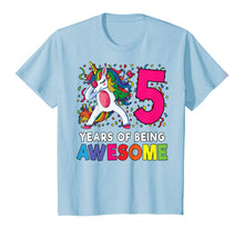 Load image into Gallery viewer, 5th Birthday Dabbing Unicorn Party Gift 5 Years Old Girls T-Shirt