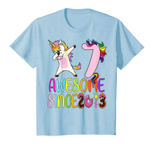 Load image into Gallery viewer, 7 year 7th birthday party dabbing unicorn awesome since 2013 T-Shirt