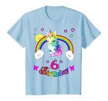 Load image into Gallery viewer, cool cute unique six 6th birthday tee shirt unicorn cat tee T-Shirt