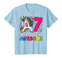 Load image into Gallery viewer, 7th Birthday Dabbing Unicorn Party Gift 7 Years Old Girls T-Shirt