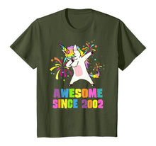 Load image into Gallery viewer, 18 Years Old 18th Birthday Awesome Since 2002 Unicorn T-Shirt