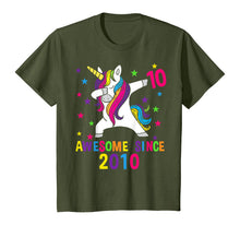 Load image into Gallery viewer, 10th Birthday Dabbing Unicorn Awesome Since 2010 Party T-Shirt