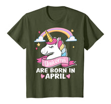 Load image into Gallery viewer, Unicorns are born in April Birthday Party Gifts T-Shirt