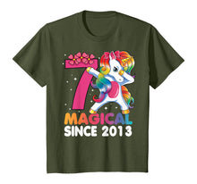 Load image into Gallery viewer, Kids 7 Years Old 7th Birthday Dabbing Unicorn Girls Kids Gift T-Shirt