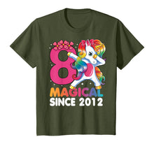 Load image into Gallery viewer, Kids 8 Years Old 8th Birthday Dabbing Unicorn Girls Kids Gift T-Shirt