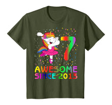 Load image into Gallery viewer, Kids 7 Years Old 7th Birthday Unicorn Dabbing Awesome Since 2013 T-Shirt