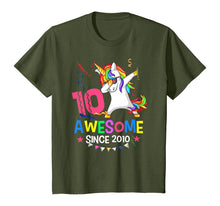 Load image into Gallery viewer, Girls 10th 10yr Birthday Unicorn Dabbing Awesome Since 2010 T-Shirt