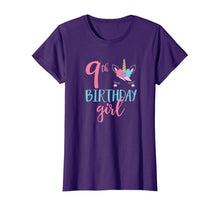 Load image into Gallery viewer, 9th Birthday Shirt Girl Unicorn Ninth Birthday Outfit