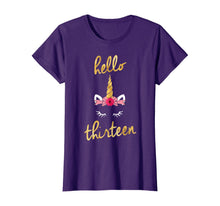 Load image into Gallery viewer, 13th Birthday Unicorn Gift Shirt for Girls - Hello Thirteen
