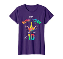 Load image into Gallery viewer, This Slime Queen Is 10-10th Birthday Girl Unicorn and Slime T-Shirt
