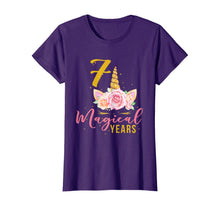 Load image into Gallery viewer, 7 Years Old Birthday Girl Gift Unicorn 7th Birthday T-Shirt
