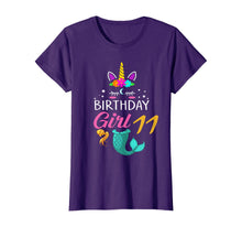 Load image into Gallery viewer, 11th Birthday Girl Unicorn Shirt Mermaid Tail 11 Years Old