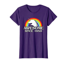 Load image into Gallery viewer, Rainbow Unicorn 40th birthday gift 1980 40 Years Old T-Shirt