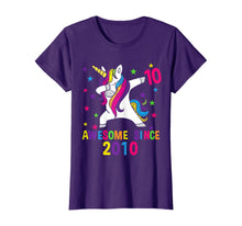 Load image into Gallery viewer, 10th Birthday Dabbing Unicorn Awesome Since 2010 Party T-Shirt